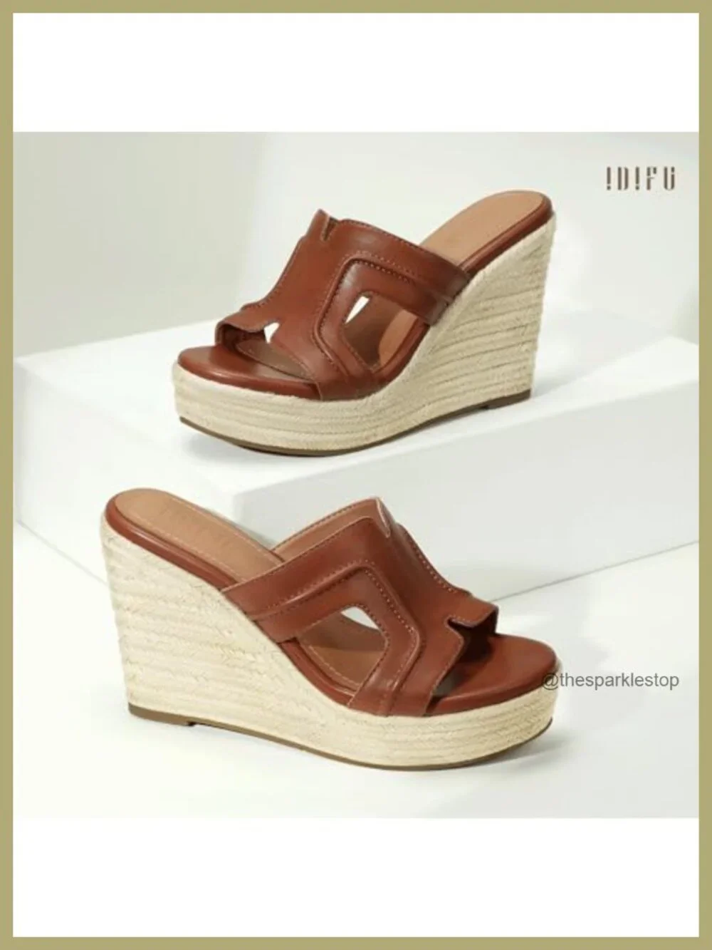 Wedge Sandals for Women Platform Espadrille Slides Slip On Open Toe H-Strap
